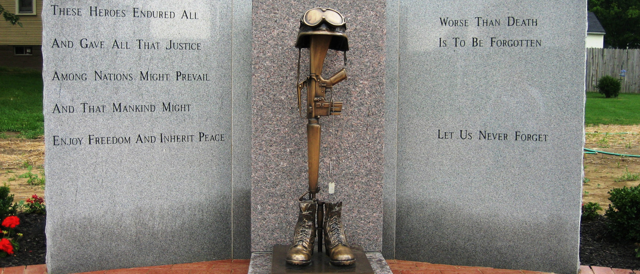 Helmet and boots statue